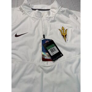 Nike Arizona State Sun Devils ASU 1/4 Zip Jacket White Mens XL NWT